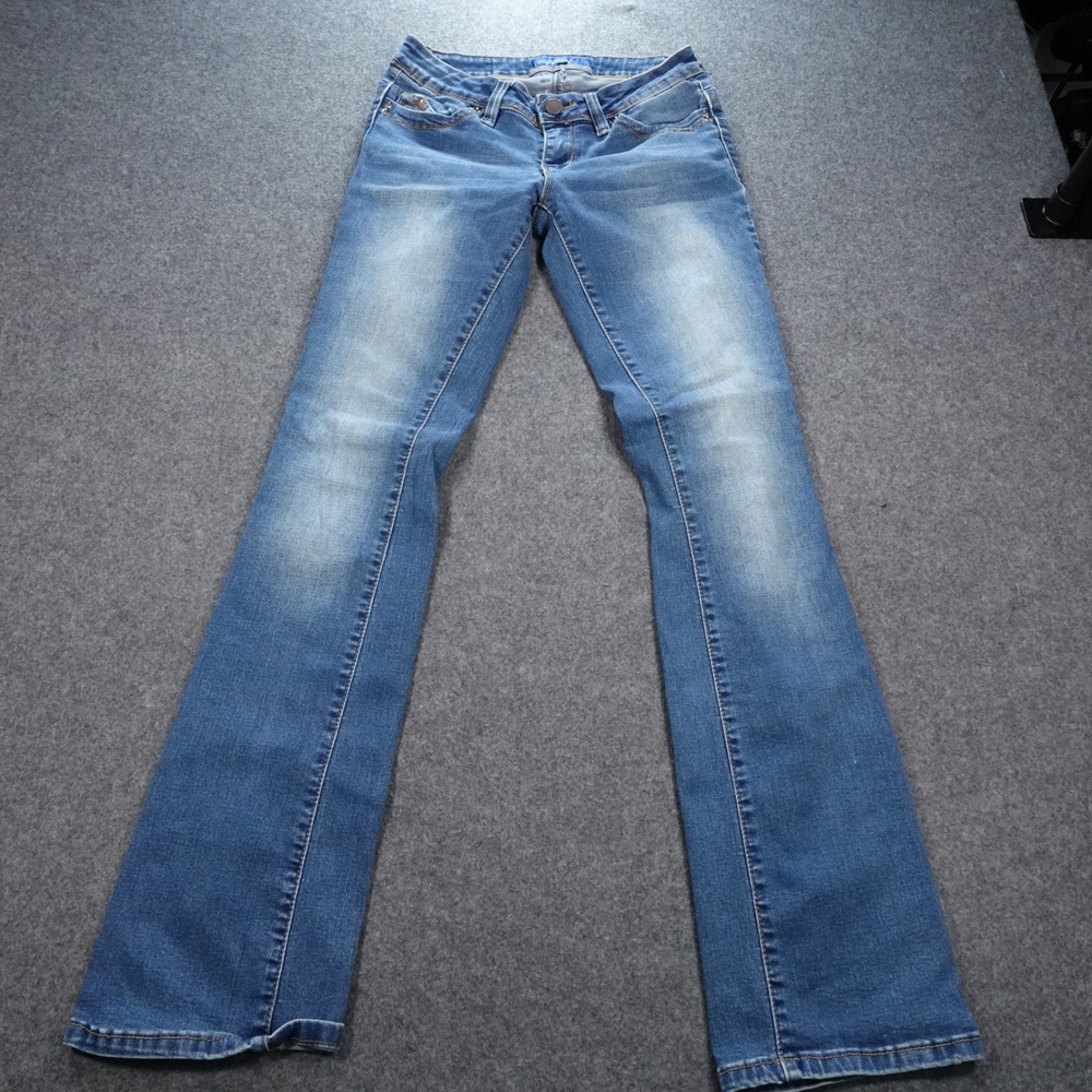 YMI WannaBettaButt Bootcut Jeans Womens 5 Blue Denim Medium Wash Low Rise Flare